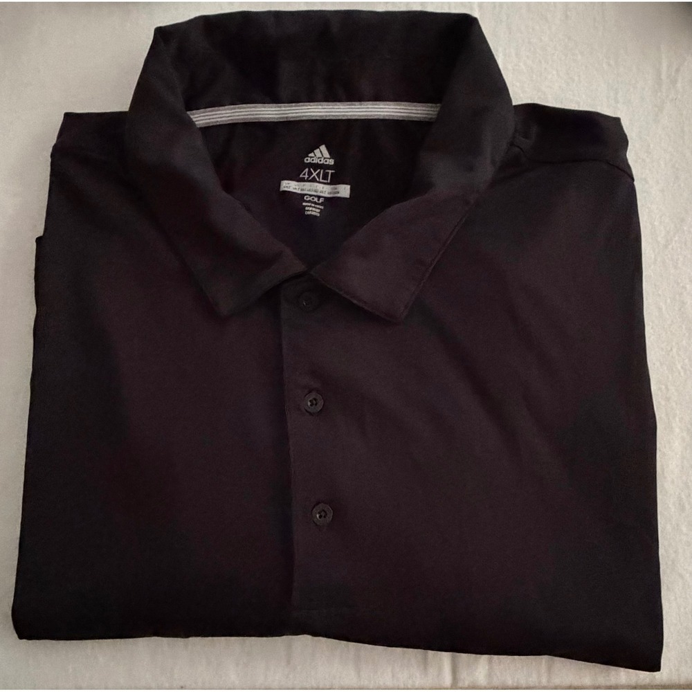 Adidas Golf Polo Shirt Mens 4XLT Black Performance Short Sleeve Big & Tall